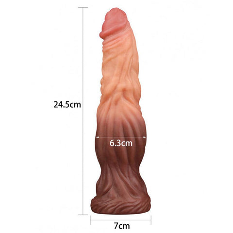 Lovetoy 9.5 Inch Dual Layered Silicone Cock Flesh Brown - Adult Planet - Online Sex Toys Shop UK