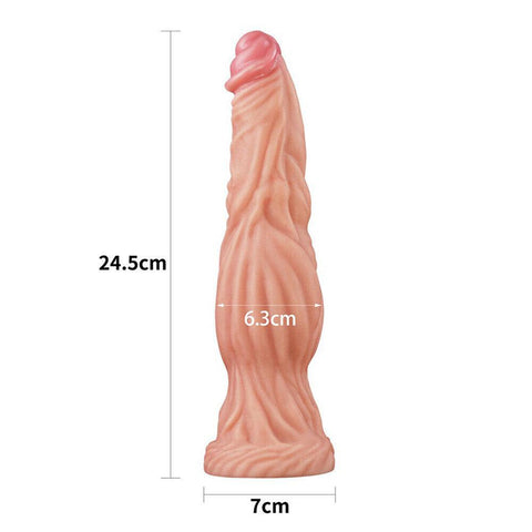 Lovetoy 9.5 Inch Dual Layered Silicone Cock Flesh Pink - Adult Planet - Online Sex Toys Shop UK