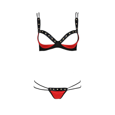 Passion Midori Red And Black Bra Set - Adult Planet - Online Sex Toys Shop UK
