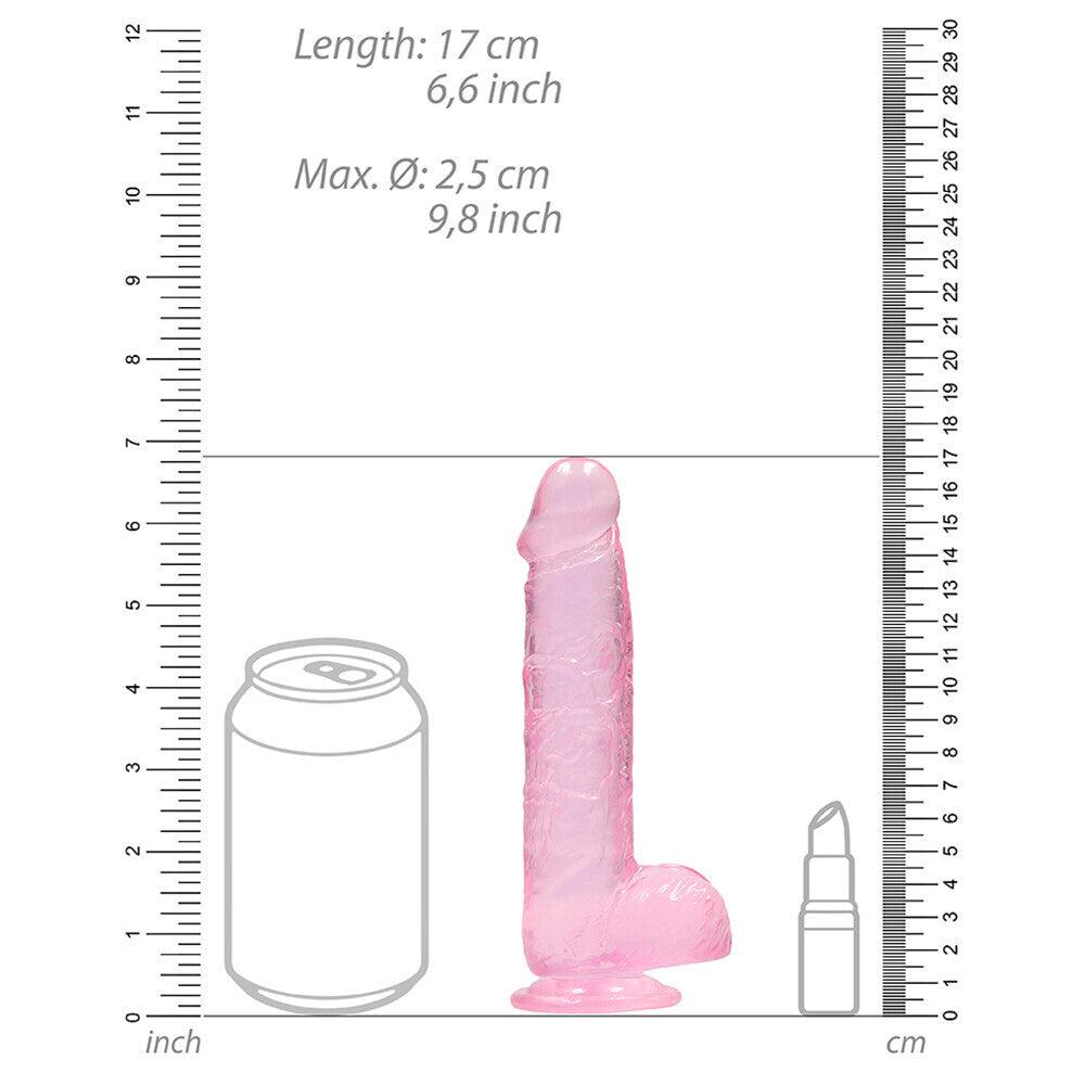 RealRock 6 Inch Pink Realistic Crystal Clear Dildo - Adult Planet - Online Sex Toys Shop UK