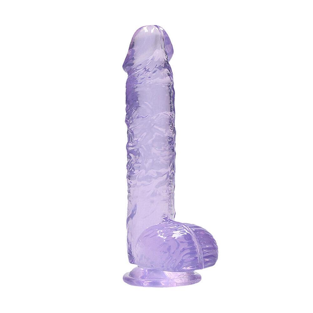 RealRock 6 Inch Purple Realistic Crystal Clear Dildo - Adult Planet - Online Sex Toys Shop UK