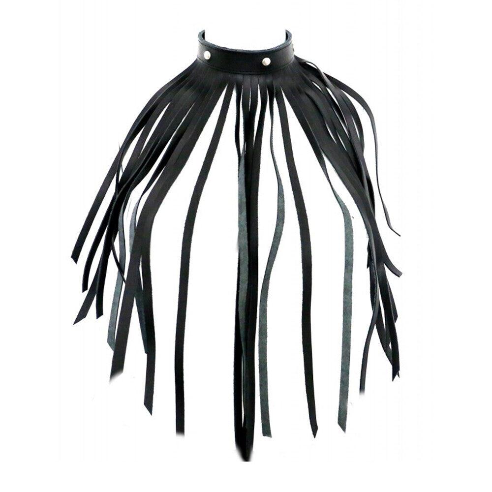 Leather Fringe Necklace Collar - Adult Planet - Online Sex Toys Shop UK