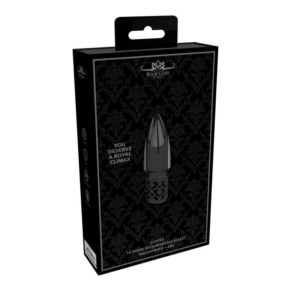 Royal Gems Glitter Rechargeable Bullet Gun Metal - Adult Planet - Online Sex Toys Shop UK