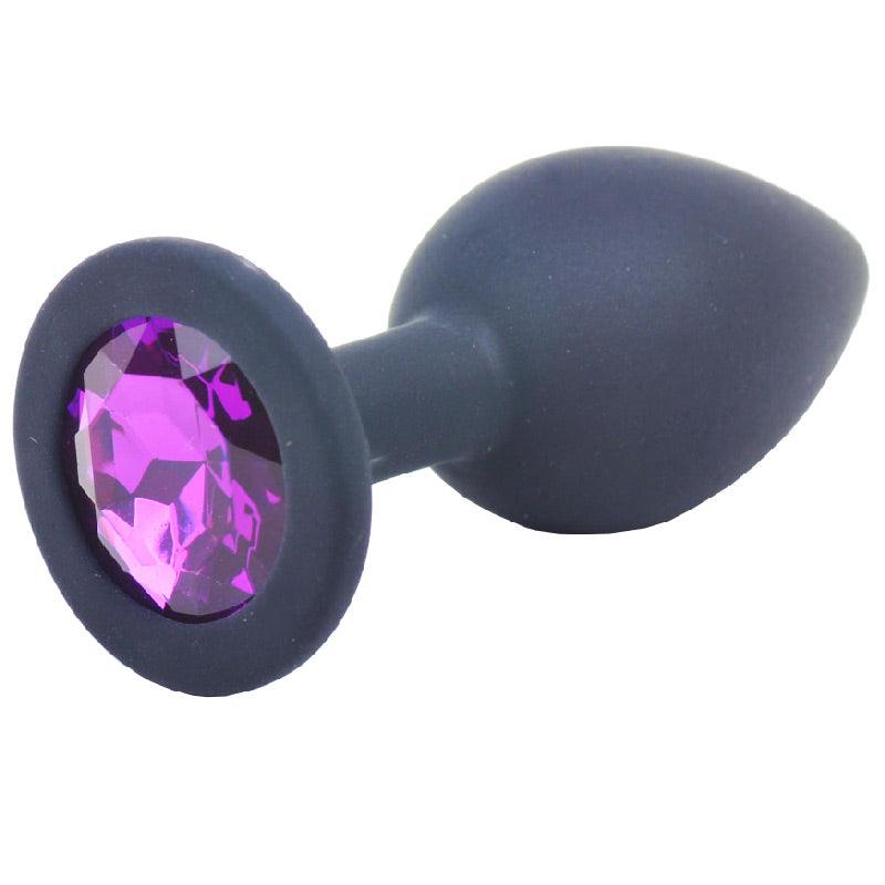Small Black Jewelled Silicone Butt Plug - Adult Planet - Online Sex Toys Shop UK