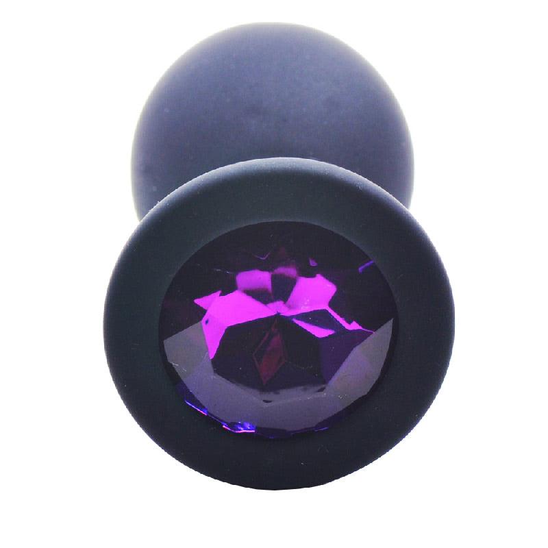 Small Black Jewelled Silicone Butt Plug - Adult Planet - Online Sex Toys Shop UK