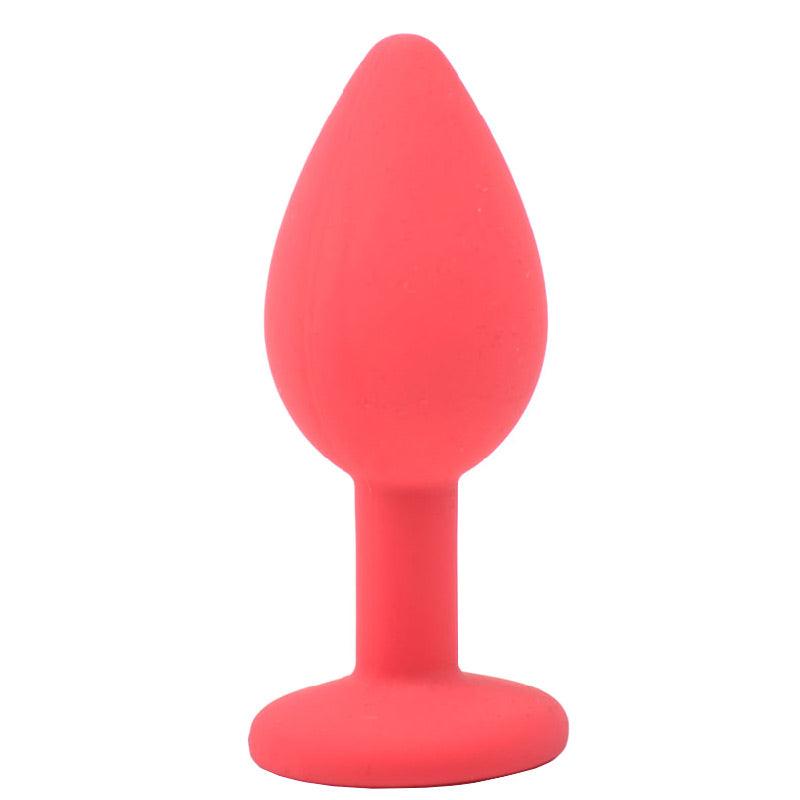 Small Red Jewelled Silicone Butt Plug - Adult Planet - Online Sex Toys Shop UK