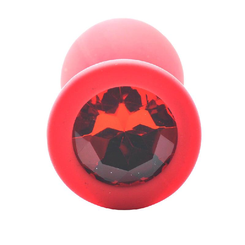 Large Red Jewelled Silicone Butt Plug - Adult Planet - Online Sex Toys Shop UK
