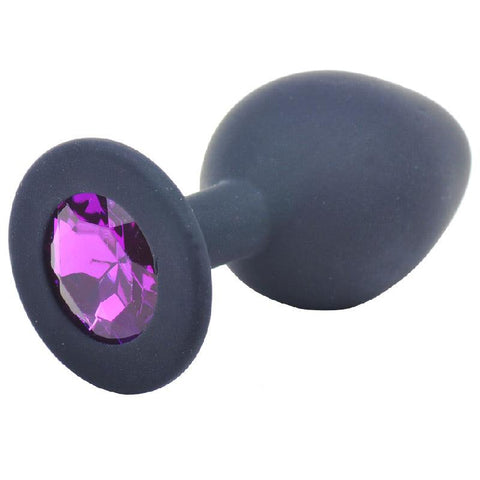 Medium Black Jewelled Silicone Butt Plug - Adult Planet - Online Sex Toys Shop UK