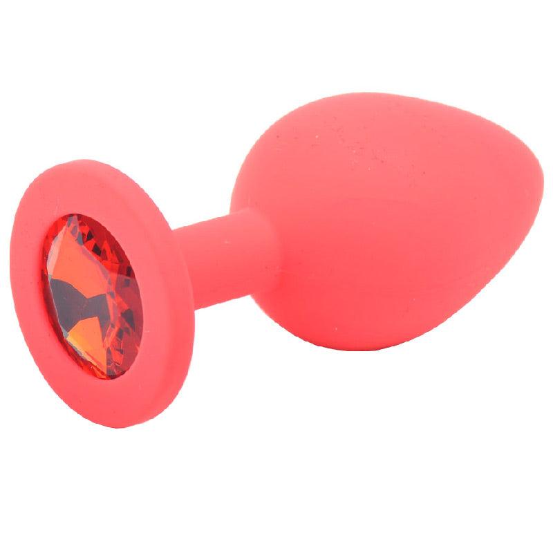 Medium Red Jewelled Silicone Butt Plug - Adult Planet - Online Sex Toys Shop UK