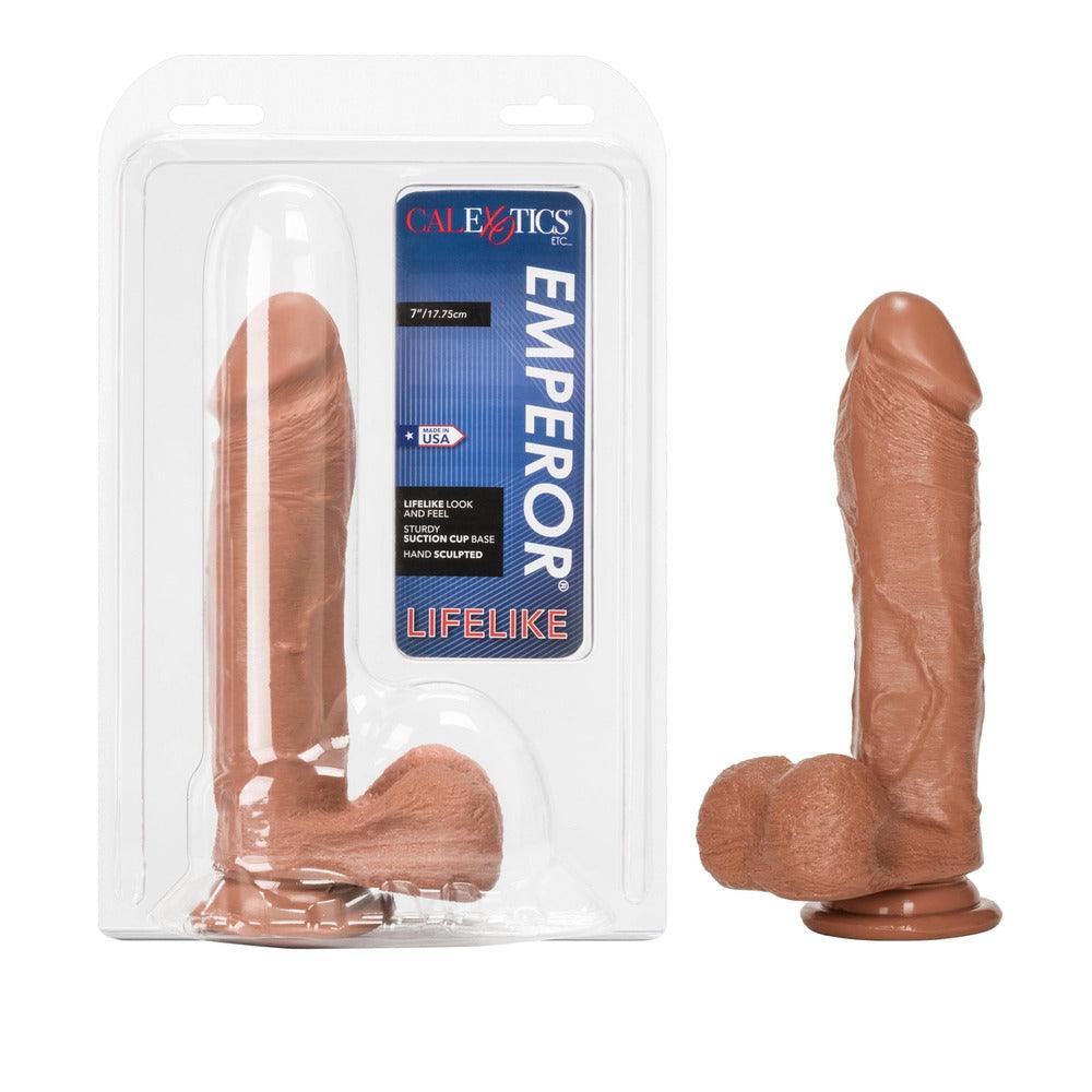 Emperor 7 Inch Life Like Dildo Flesh Brown - Adult Planet - Online Sex Toys Shop UK