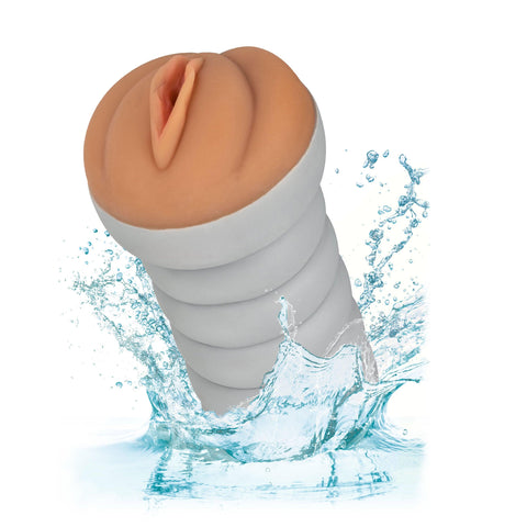 Gripper Ribbed Tight Pussy Brown Masturbator - Adult Planet - Online Sex Toys Shop UK