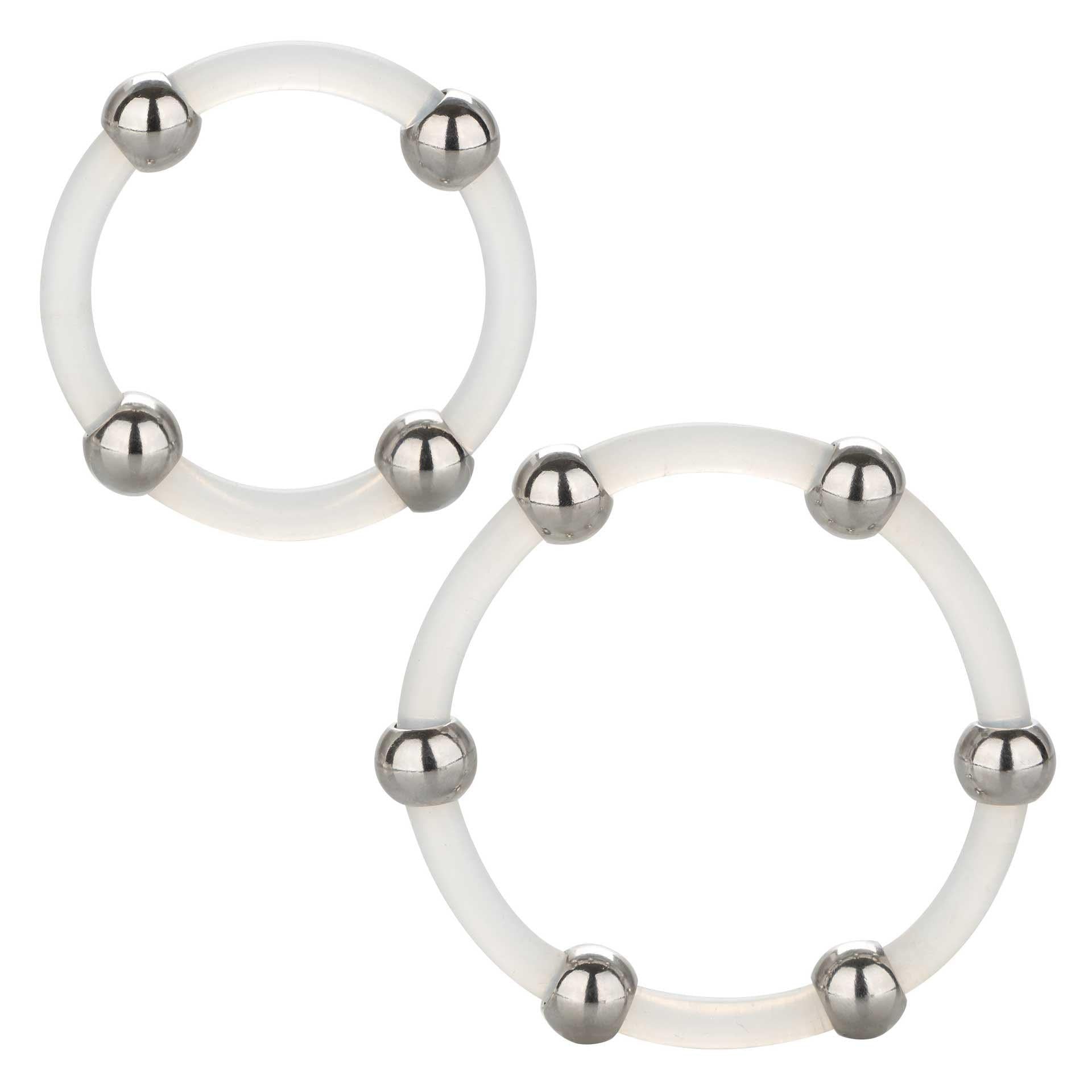 Steel Beaded Silicone Ring Set - Adult Planet - Online Sex Toys Shop UK
