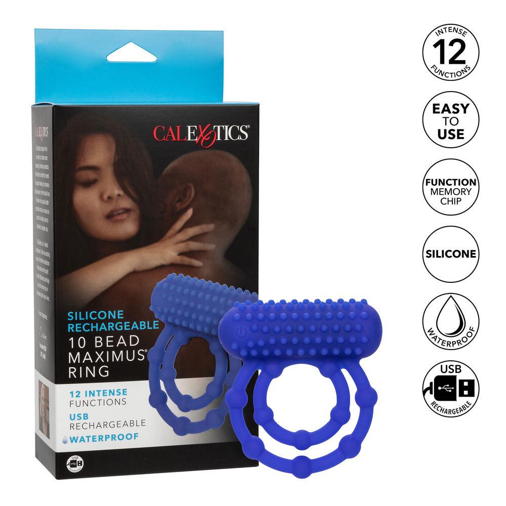 10 Bead Maximus Rechargeable Cock Ring - Adult Planet - Online Sex Toys Shop UK