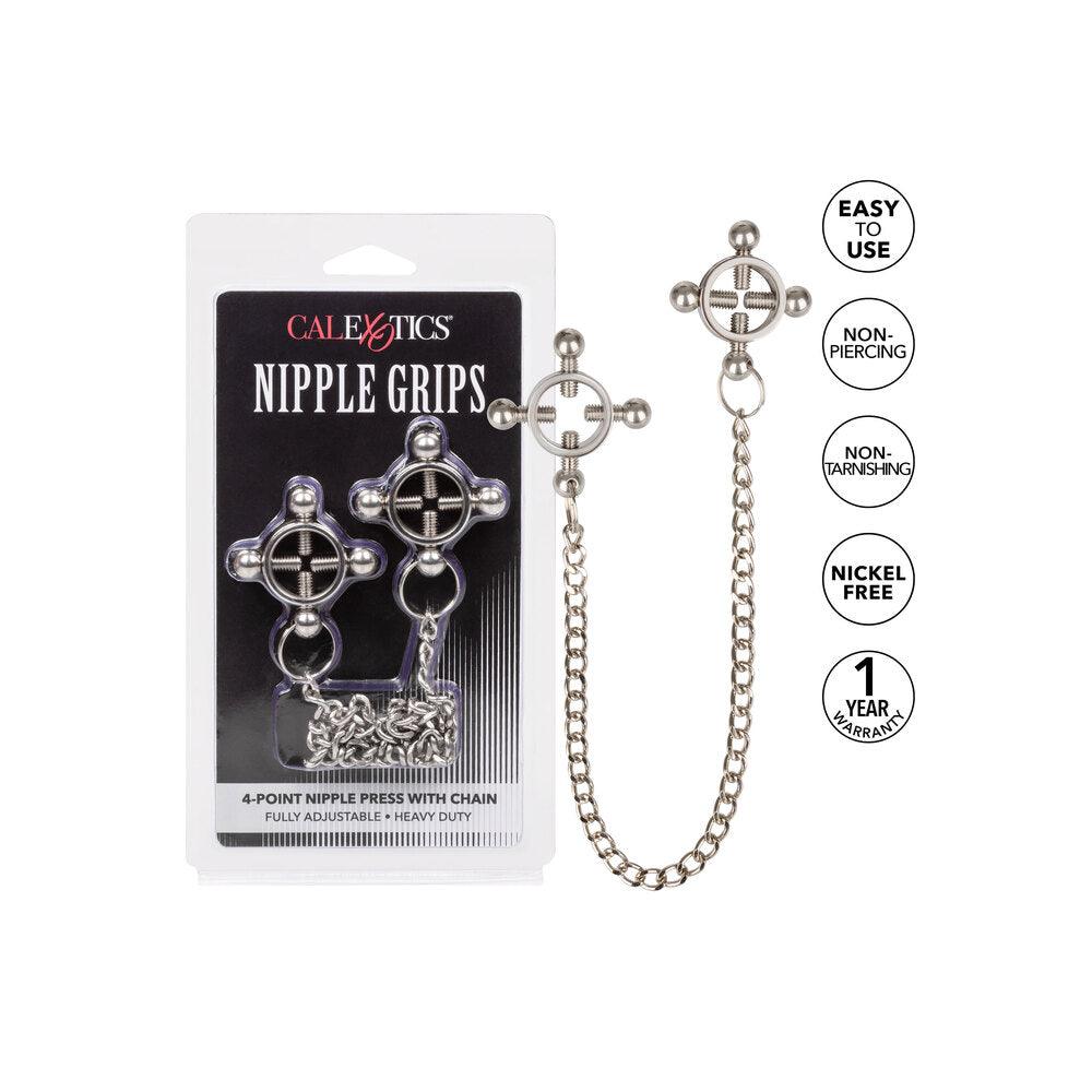 Nipple Grips 4 Point Nipple Press With Chain - Adult Planet - Online Sex Toys Shop UK