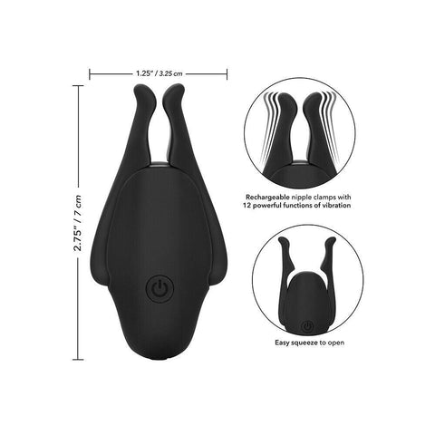 Rechargeable Nipplettes Vibrating Nipple Clamps - Adult Planet - Online Sex Toys Shop UK