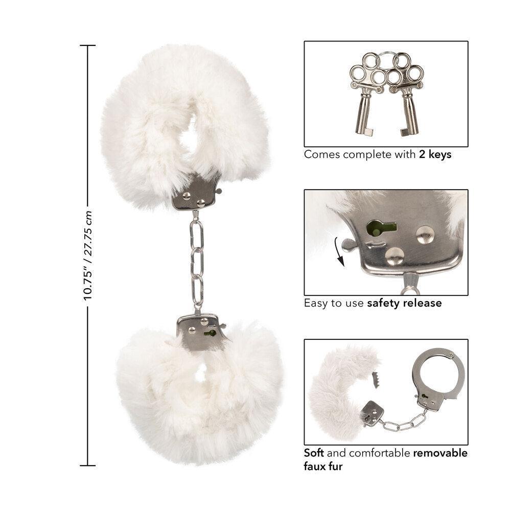 Ultra Fluffy Furry Cuffs White - Adult Planet - Online Sex Toys Shop UK