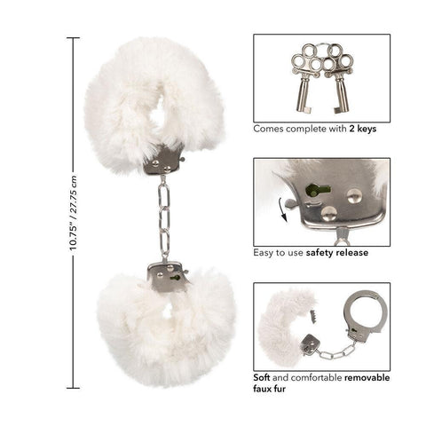 Ultra Fluffy Furry Cuffs White - Adult Planet - Online Sex Toys Shop UK