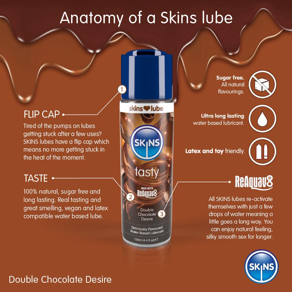 Skins Double Chocolate Desire Waterbased Lubricant 130ml - Adult Planet - Online Sex Toys Shop UK
