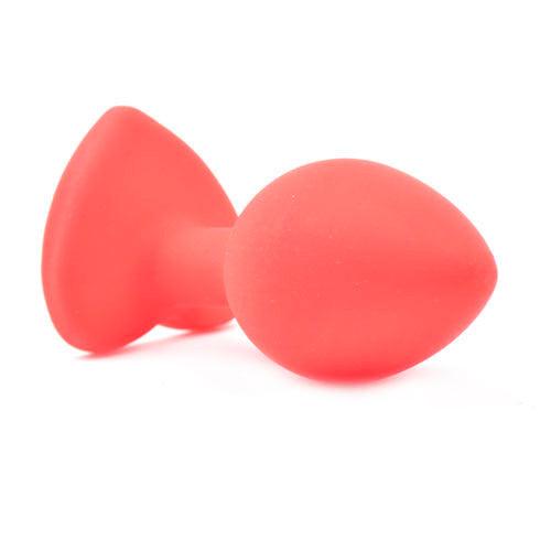 Small Heart Shaped Diamond Base Red Butt Plug - Adult Planet - Online Sex Toys Shop UK