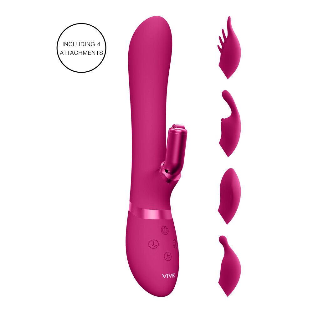 Vive Chou Double Action Interchangeable Rabbit Vibrator Pink - Adult Planet - Online Sex Toys Shop UK