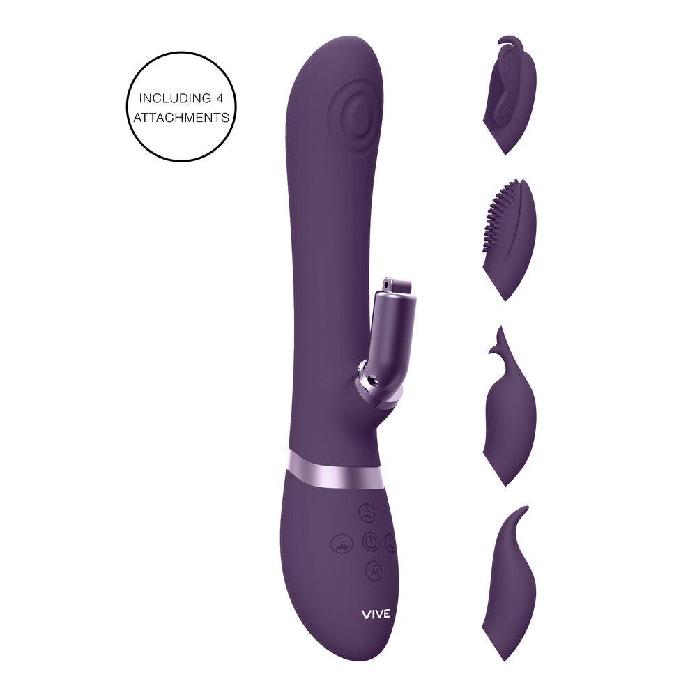 Vive Etsu Interchangeable Rabbit Vibrator Purple - Adult Planet - Online Sex Toys Shop UK