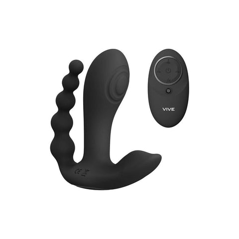 Vive Kata Double Penetrator Vibrator Black - Adult Planet - Online Sex Toys Shop UK