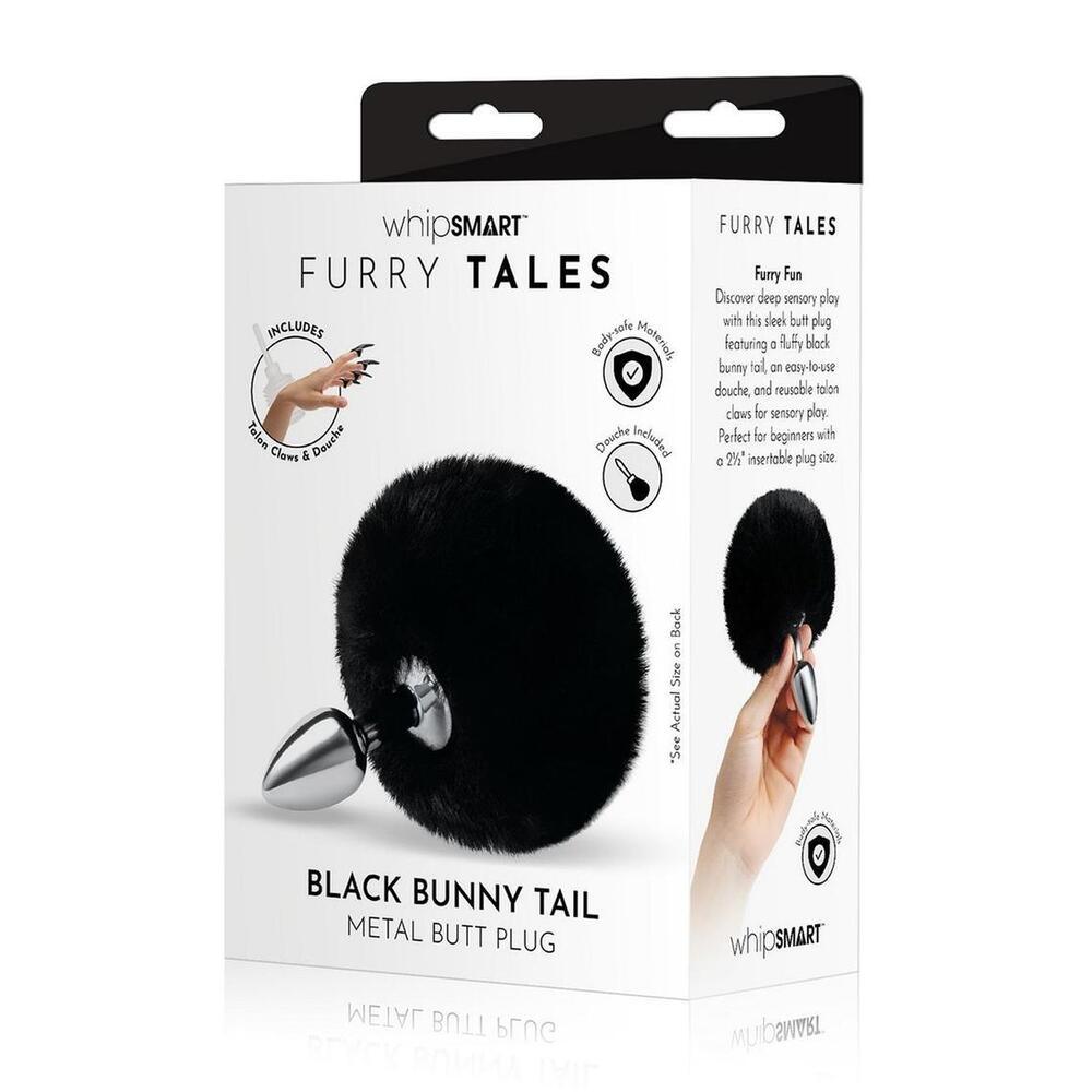Furry Tales Black Bunny Tail Butt Plug - Adult Planet - Online Sex Toys Shop UK