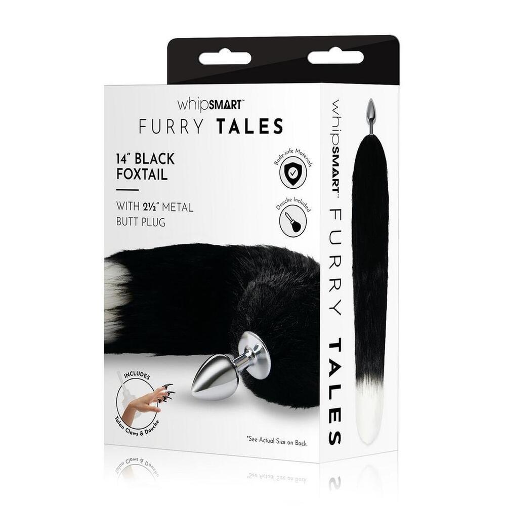 Furry Tales Black Foxtail Butt Plug - Adult Planet - Online Sex Toys Shop UK