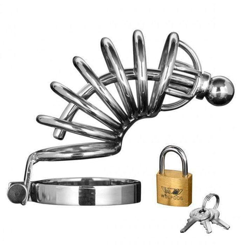 Asylum 6 Ring Locking Chastity Cage - Adult Planet - Online Sex Toys Shop UK