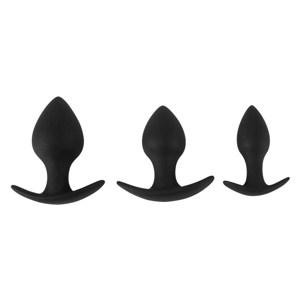 Black Velvet Silicone Three Piece Anal Training Set - Adult Planet - Online Sex Toys Shop UK