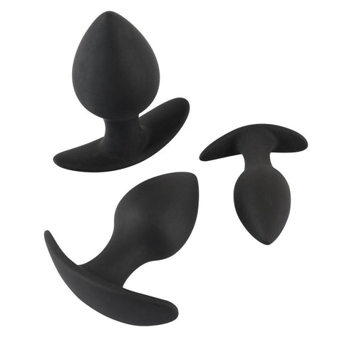 Black Velvet Silicone Three Piece Anal Training Set - Adult Planet - Online Sex Toys Shop UK