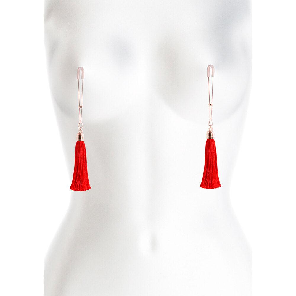 Bound Nipple Clamps Red Tassel - Adult Planet - Online Sex Toys Shop UK