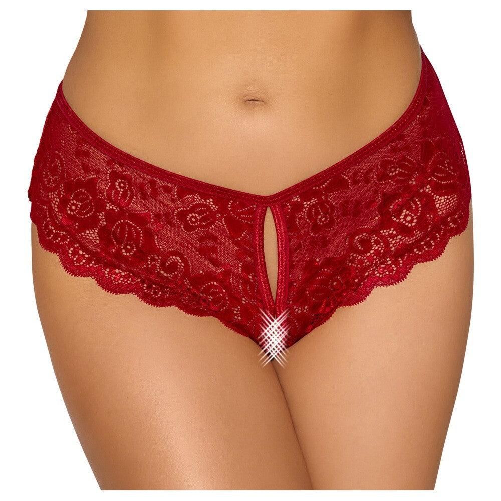 Cottelli Crotchless Panty Red - Adult Planet - Online Sex Toys Shop UK