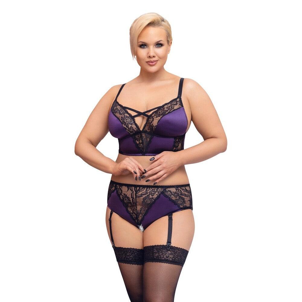 Cottelli Curves Bralette Suspender Set - Adult Planet - Online Sex Toys Shop UK