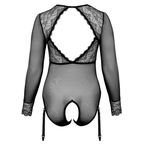 Cottelli Curves Long Sleeved Crotchless Body - Adult Planet - Online Sex Toys Shop UK