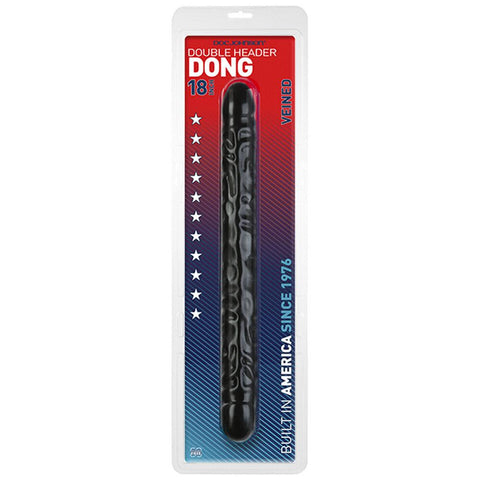 Double Header 18 Inch Veined Dong Black - Adult Planet - Online Sex Toys Shop UK