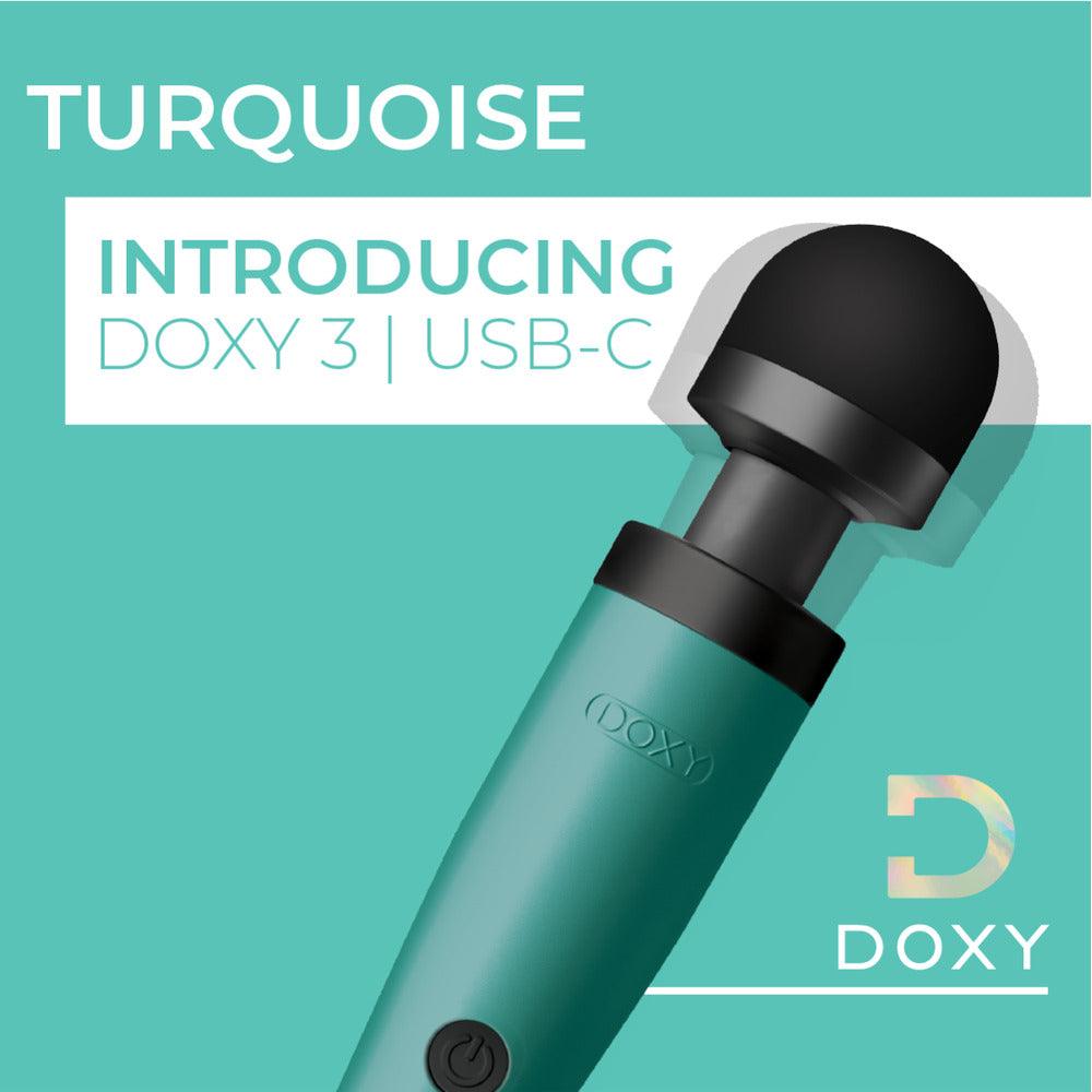 Doxy Wand 3 Turquoise USB Powered - Adult Planet - Online Sex Toys Shop UK