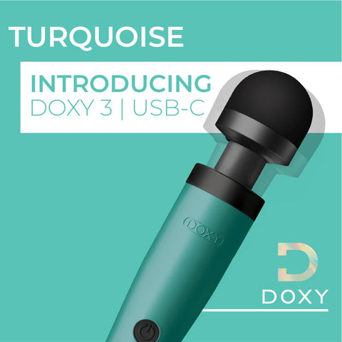 Doxy Wand 3 Turquoise USB Powered - Adult Planet - Online Sex Toys Shop UK