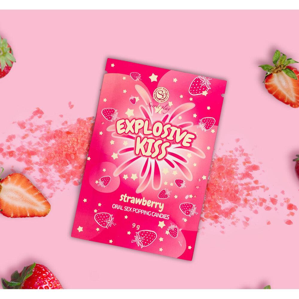 Explosive Kiss Strawberry Oral SEX Popping Candies 9g - Adult Planet - Online Sex Toys Shop UK