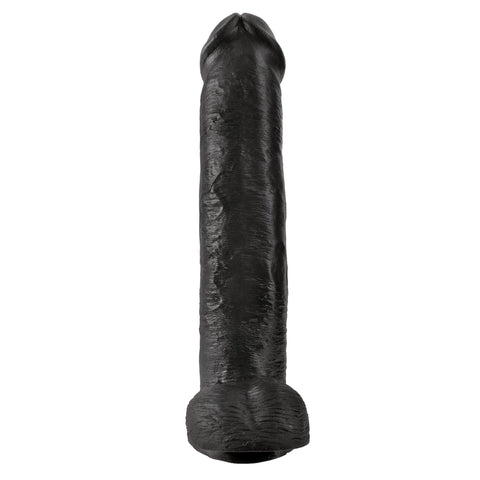 King Cock 15 Inch Cock with Balls Black - Adult Planet - Online Sex Toys Shop UK