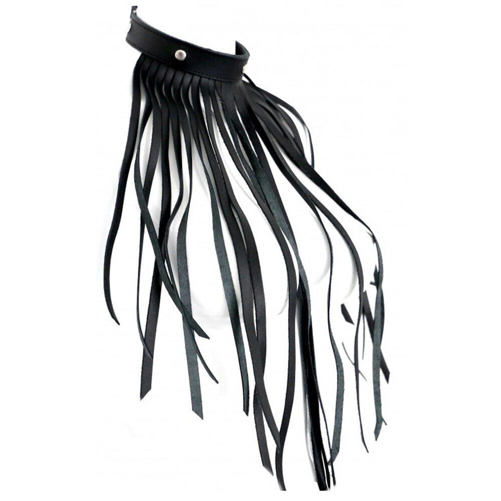 Leather Fringe Necklace Collar - Adult Planet - Online Sex Toys Shop UK