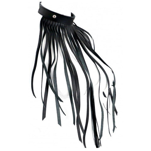 Leather Fringe Necklace Collar - Adult Planet - Online Sex Toys Shop UK