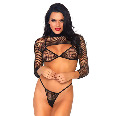 Leg Avenue Net Top, Thong And Bra UK 814 - Adult Planet - Online Sex Toys Shop UK