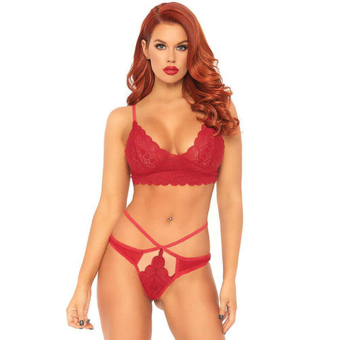 Leg Avenue Sweetheart Lace Bralette Set Red - Adult Planet - Online Sex Toys Shop UK