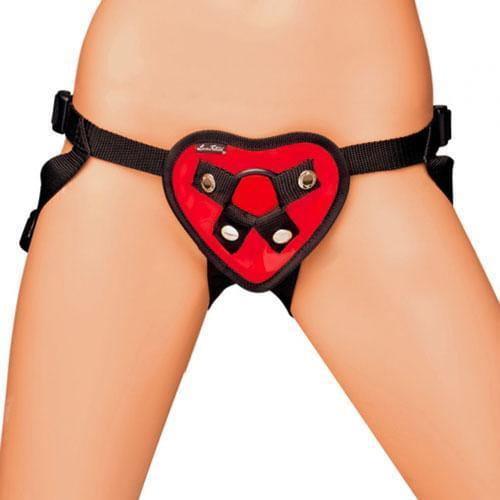 Lux Fetish Red Heart Strap On Harness - Adult Planet - Online Sex Toys Shop UK