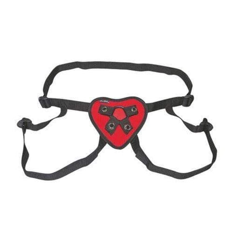 Lux Fetish Red Heart Strap On Harness - Adult Planet - Online Sex Toys Shop UK