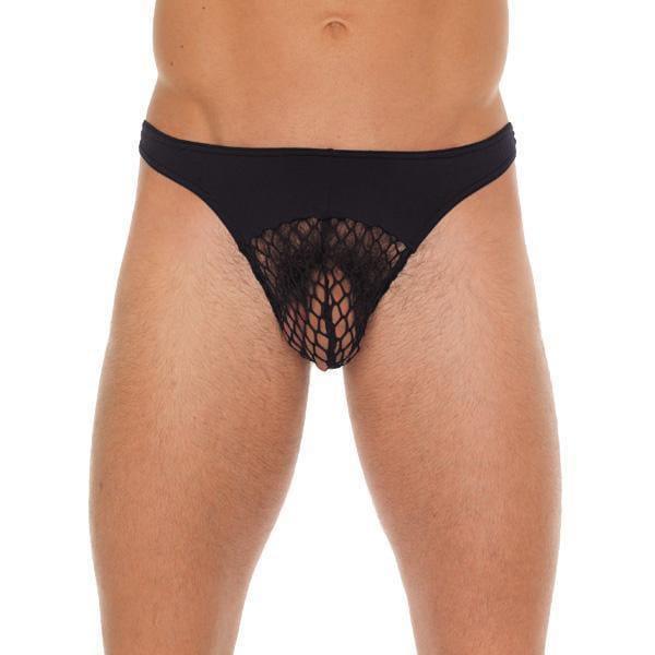 Mens Black GString With A Net Pouch - Adult Planet - Online Sex Toys Shop UK