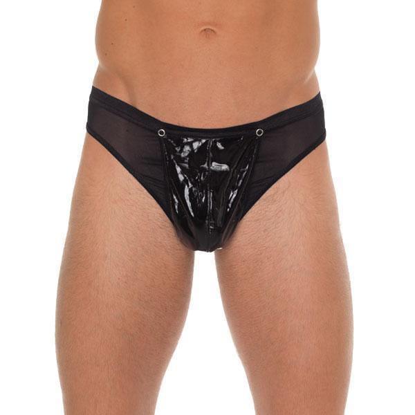 Mens Black GString With PVC Pouch - Adult Planet - Online Sex Toys Shop UK