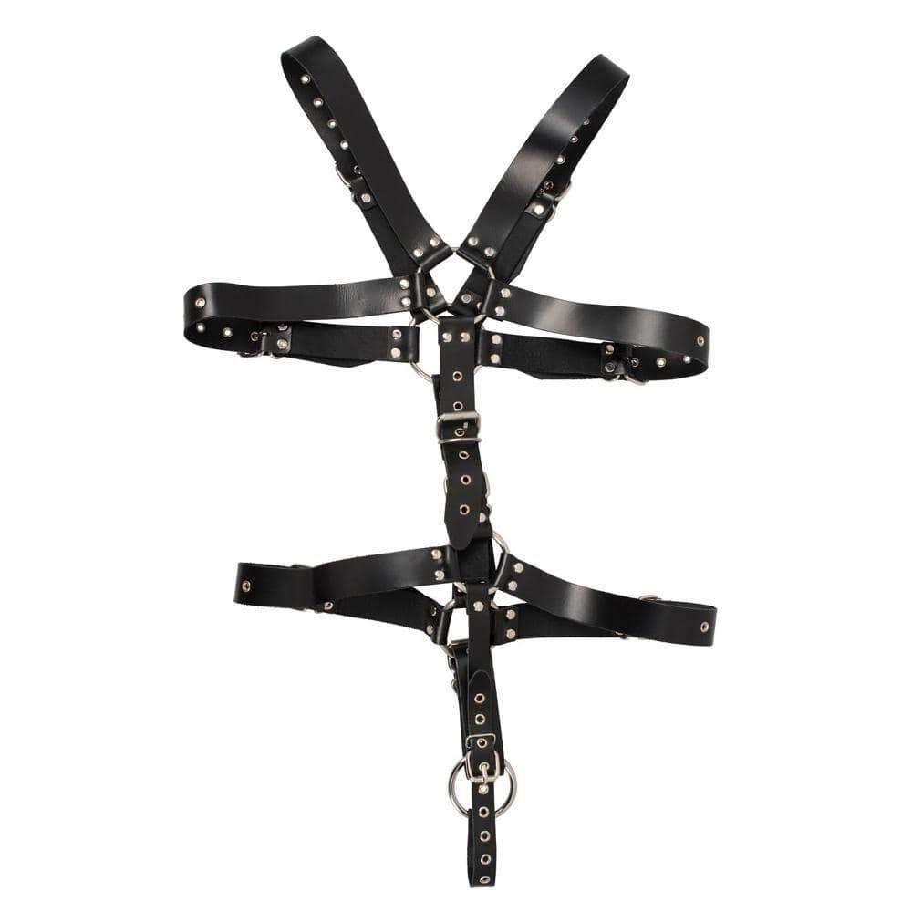 Mens Leather Adjustable Harness With Cock Ring - Adult Planet - Online Sex Toys Shop UK