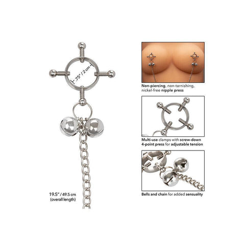 Nipple Grips 4 Point Nipple Press With Bells - Adult Planet - Online Sex Toys Shop UK